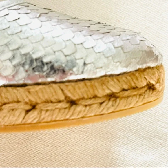 Gaimo Espadrilles Handmade in Spain Metallic Silver/Rope Espadrilles Size EU 41 - Picture 13 of 15